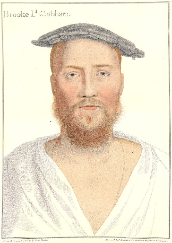 George Brook, Lord Cobham by Bartolozzi after Holbein. Henry VIII's court 1884